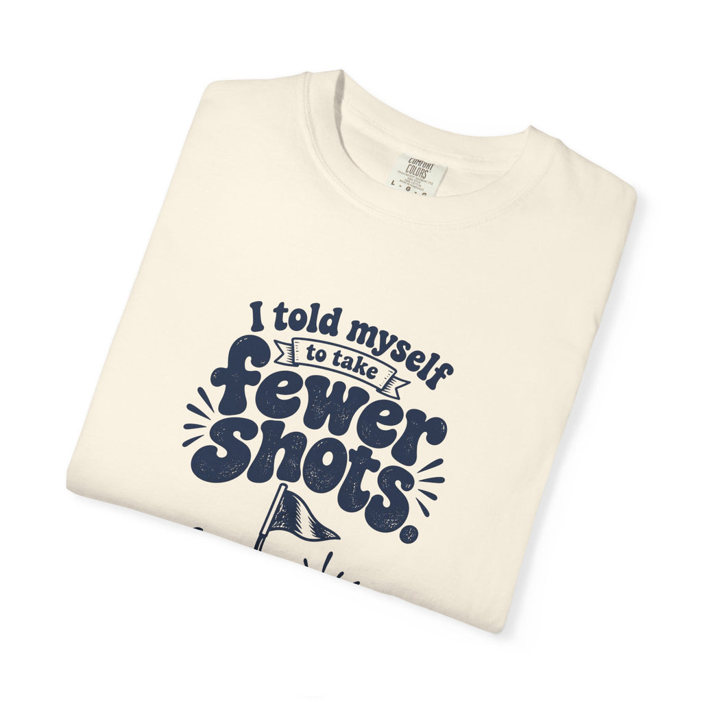 Fewer Shots – Funny Golf T-Shirt – Bad Advice Club product mockup