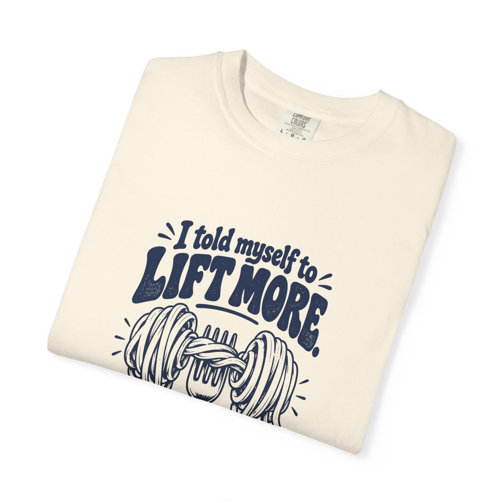 Lift More – Funny Gym & Fitness T-Shirt – Bad Advice Club product mockup
