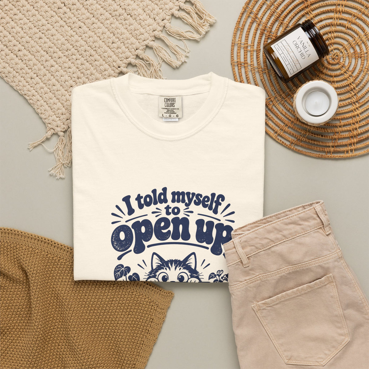 Open Up – Funny Social Battery T-Shirt – Bad Advice Club product mockup
