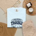 Stay Out of Trouble – Funny Golf T-Shirt – Bad Advice Club product mockup