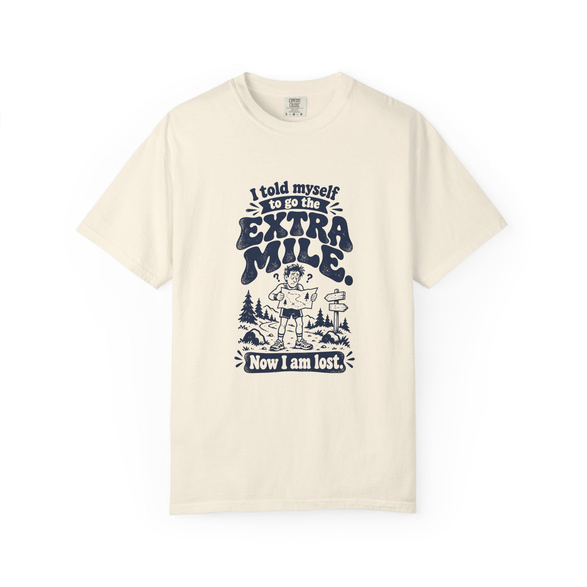 Extra Mile – Funny Running T-Shirt – Ivory – Bad Advice Club product mockup