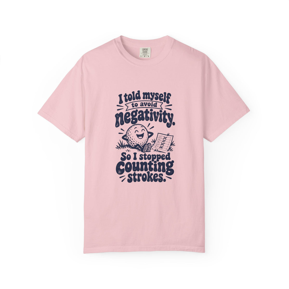 Avoid Negativity – Funny Golf T-Shirt – Blossom – Bad Advice Club product mockup
