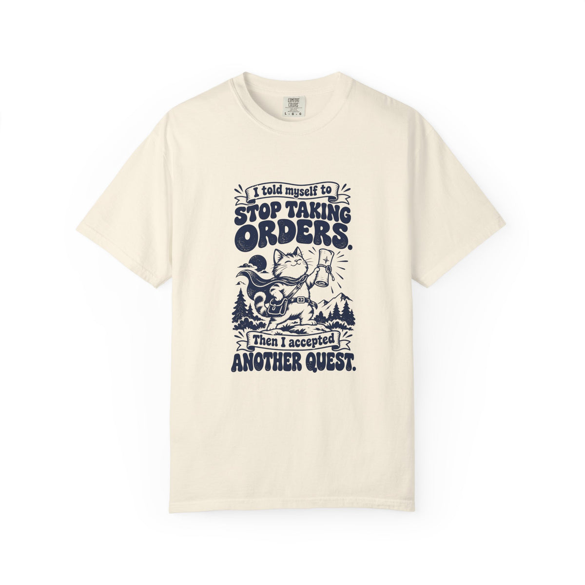 Taking Orders – Funny Gaming T-Shirt – Ivory – Bad Advice Club product mockup