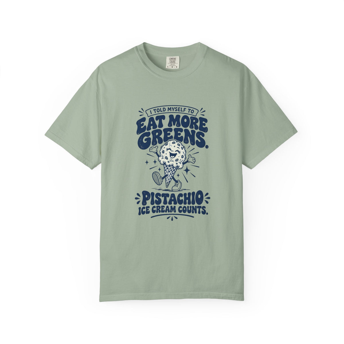 More Greens – Funny Food & Coffee T-Shirt – Bay – Bad Advice Club product mockup