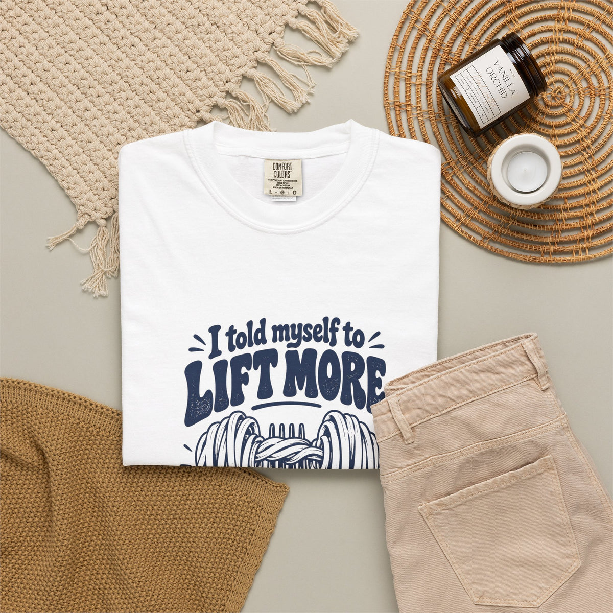 Lift More – Funny Gym & Fitness T-Shirt – Bad Advice Club product mockup