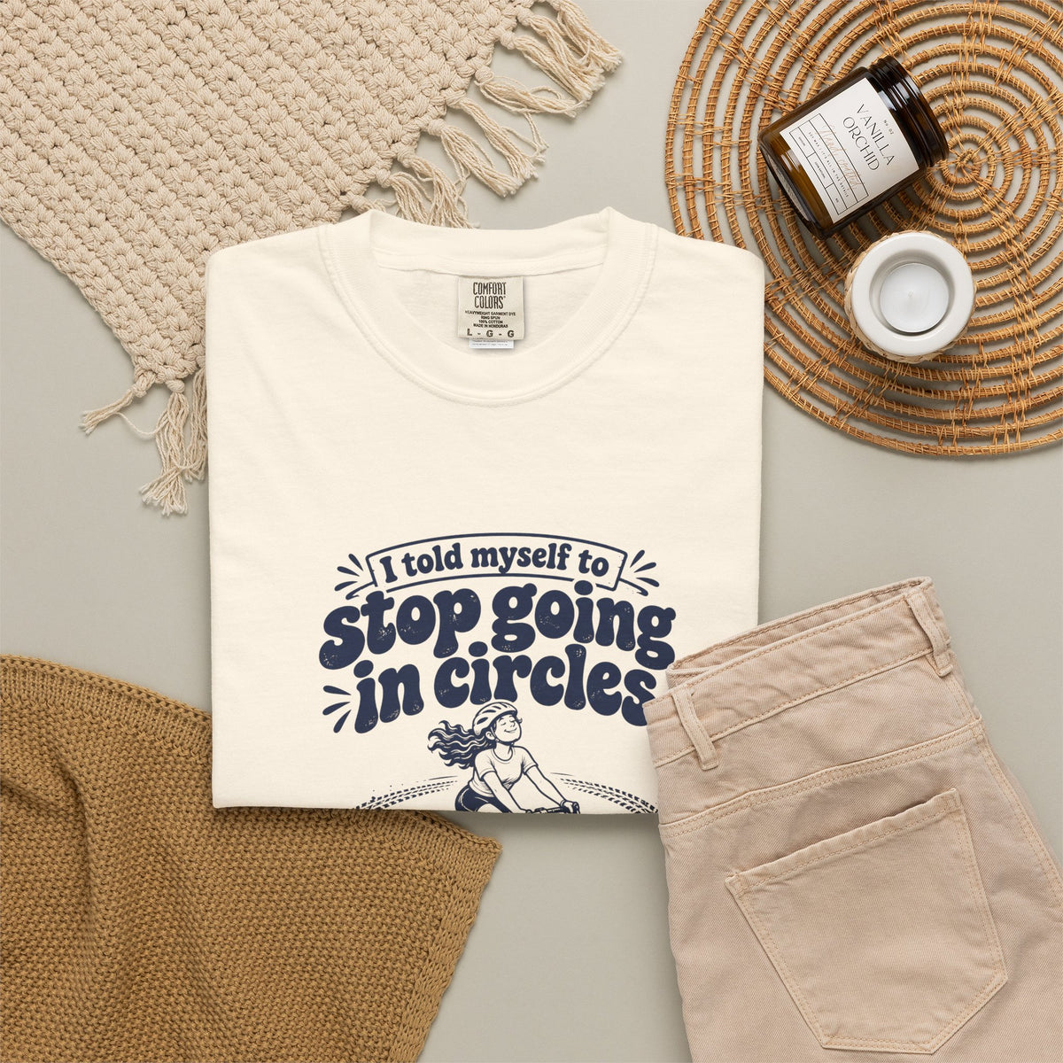 Going in Circles – Funny Cycling T-Shirt – Bad Advice Club product mockup