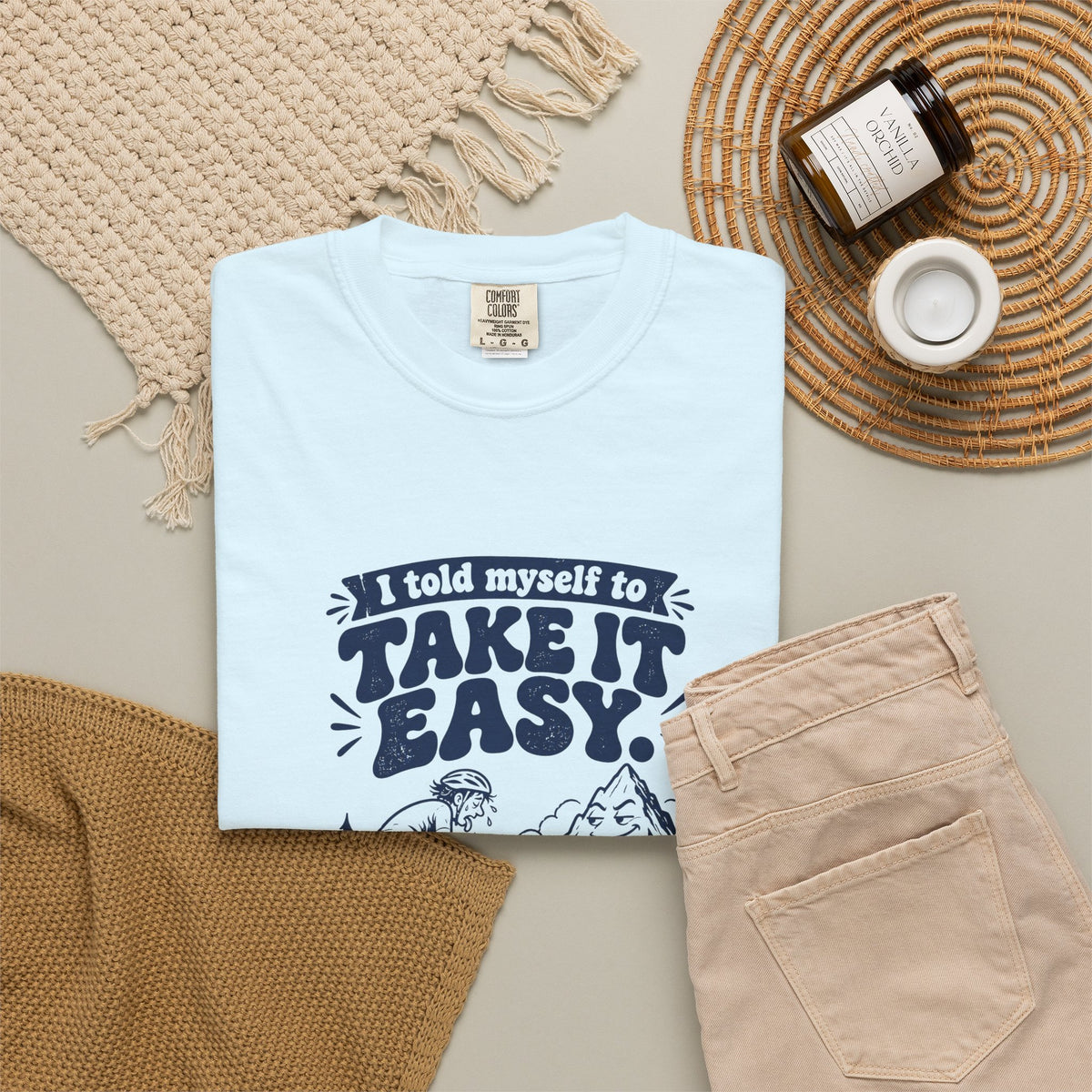 Take It Easy – Funny Cycling T-Shirt – Bad Advice Club product mockup