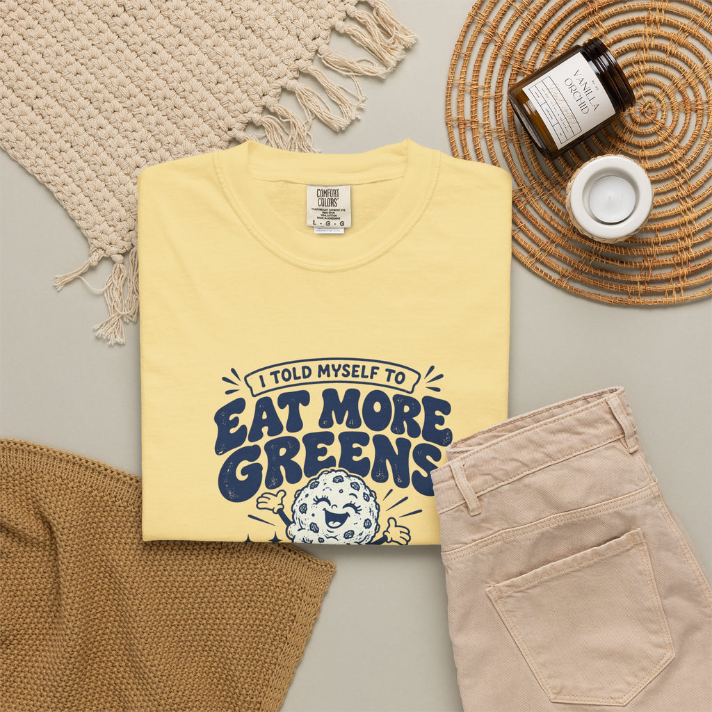More Greens – Funny Food & Coffee T-Shirt – Bad Advice Club product mockup