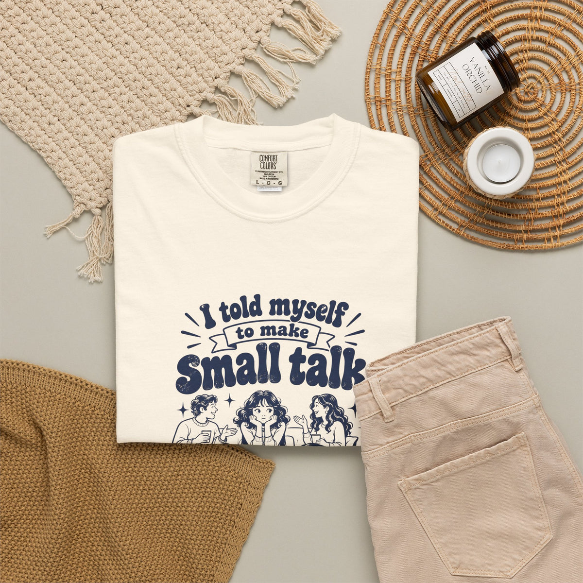 Small Talk – Funny Social Battery T-Shirt – Bad Advice Club product mockup