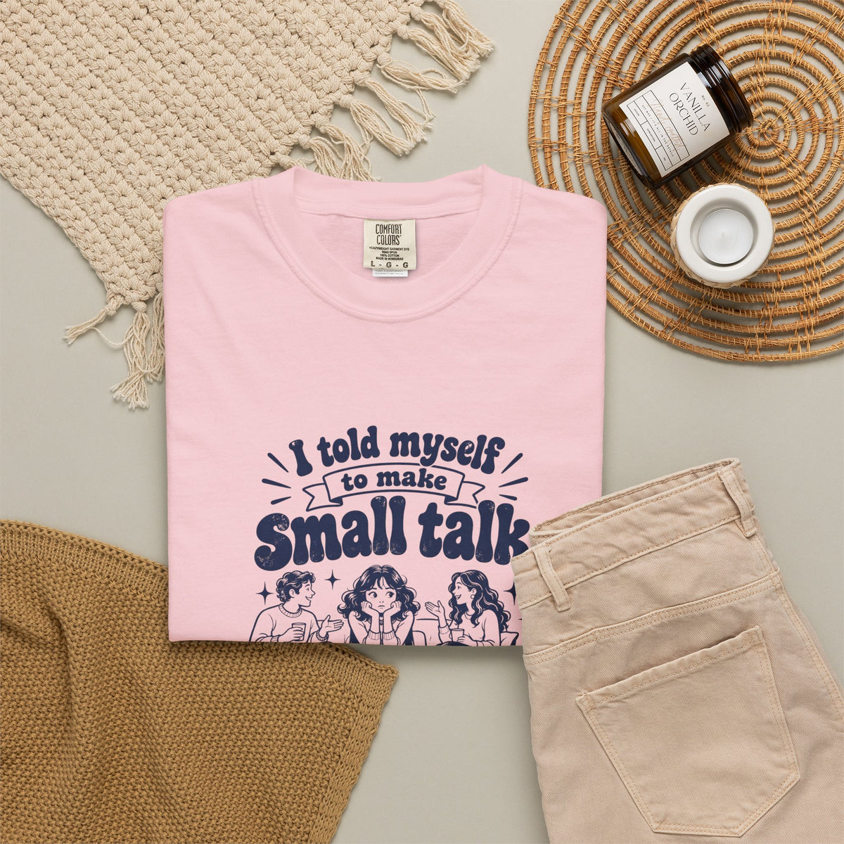 Small Talk – Funny Social Battery T-Shirt – Bad Advice Club product mockup