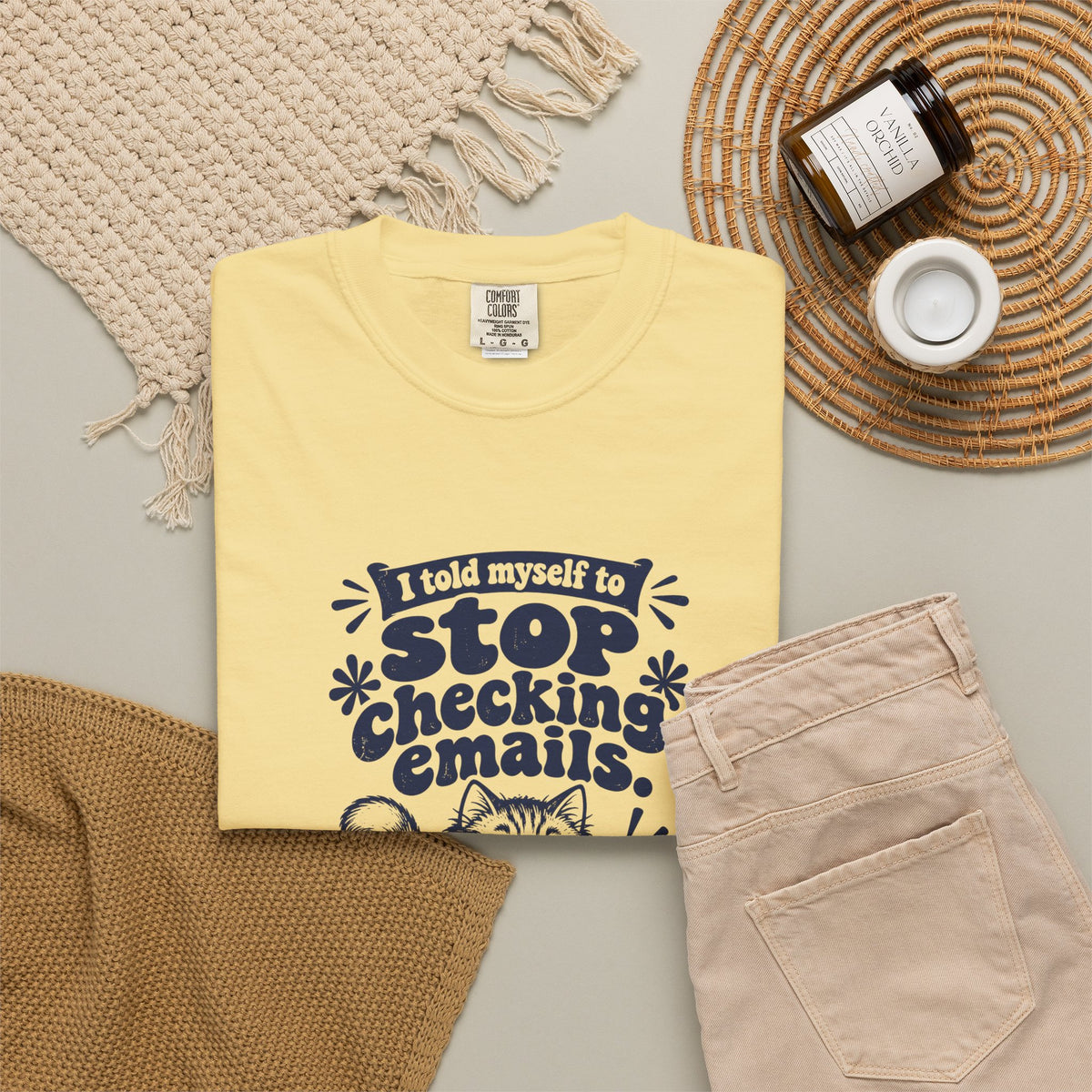 Stop Checking Emails – Funny Work & Procrastination T-Shirt – Bad Advice Club product mockup