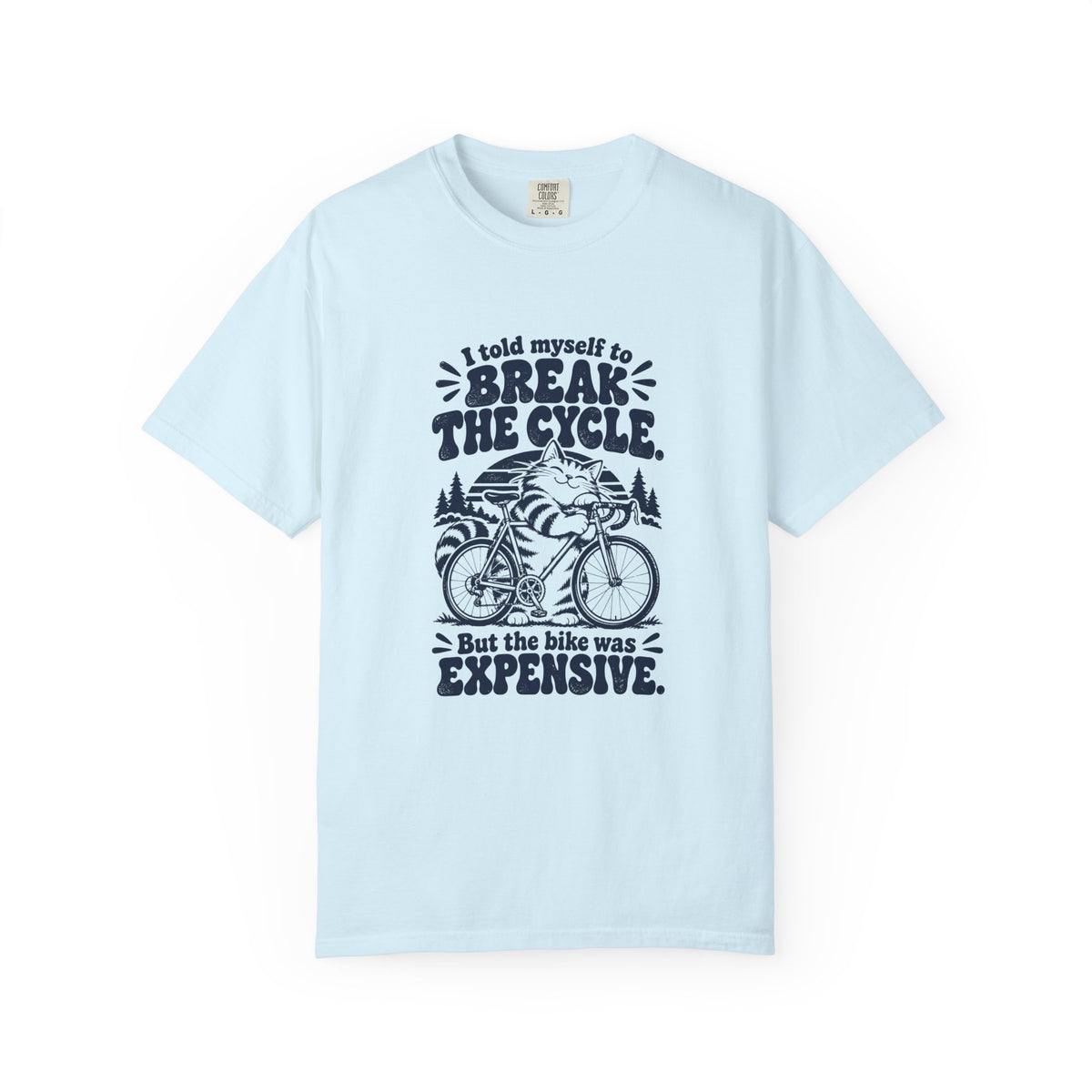 Break the Cycle – Funny Cycling T-Shirt – Chambray – Bad Advice Club product mockup