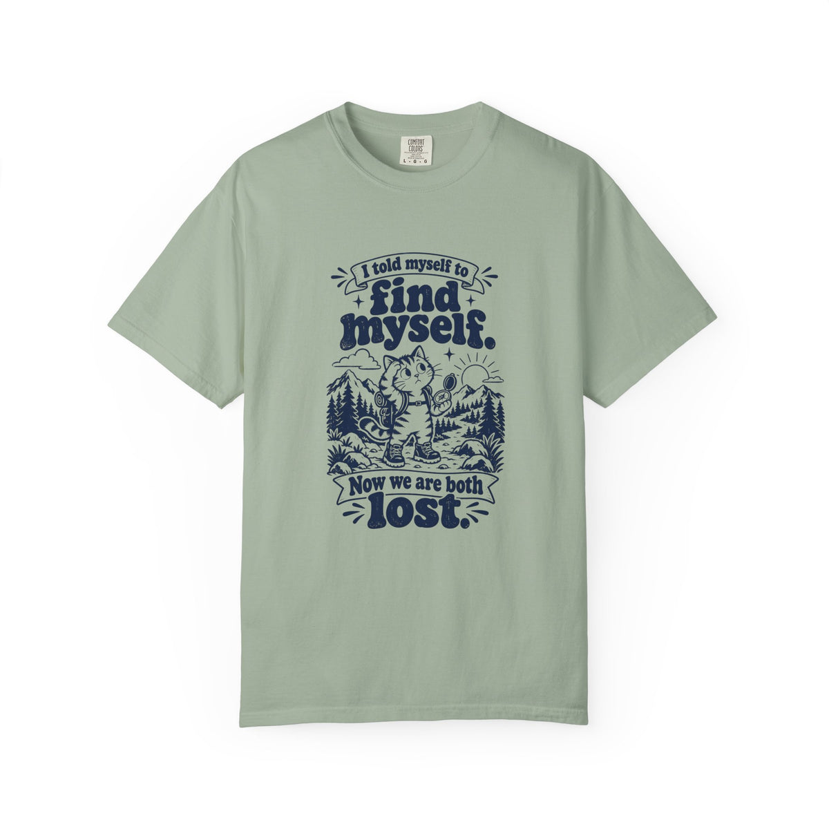 Find Myself – Funny Outdoor Escapes T-Shirt – Bay – Bad Advice Club product mockup