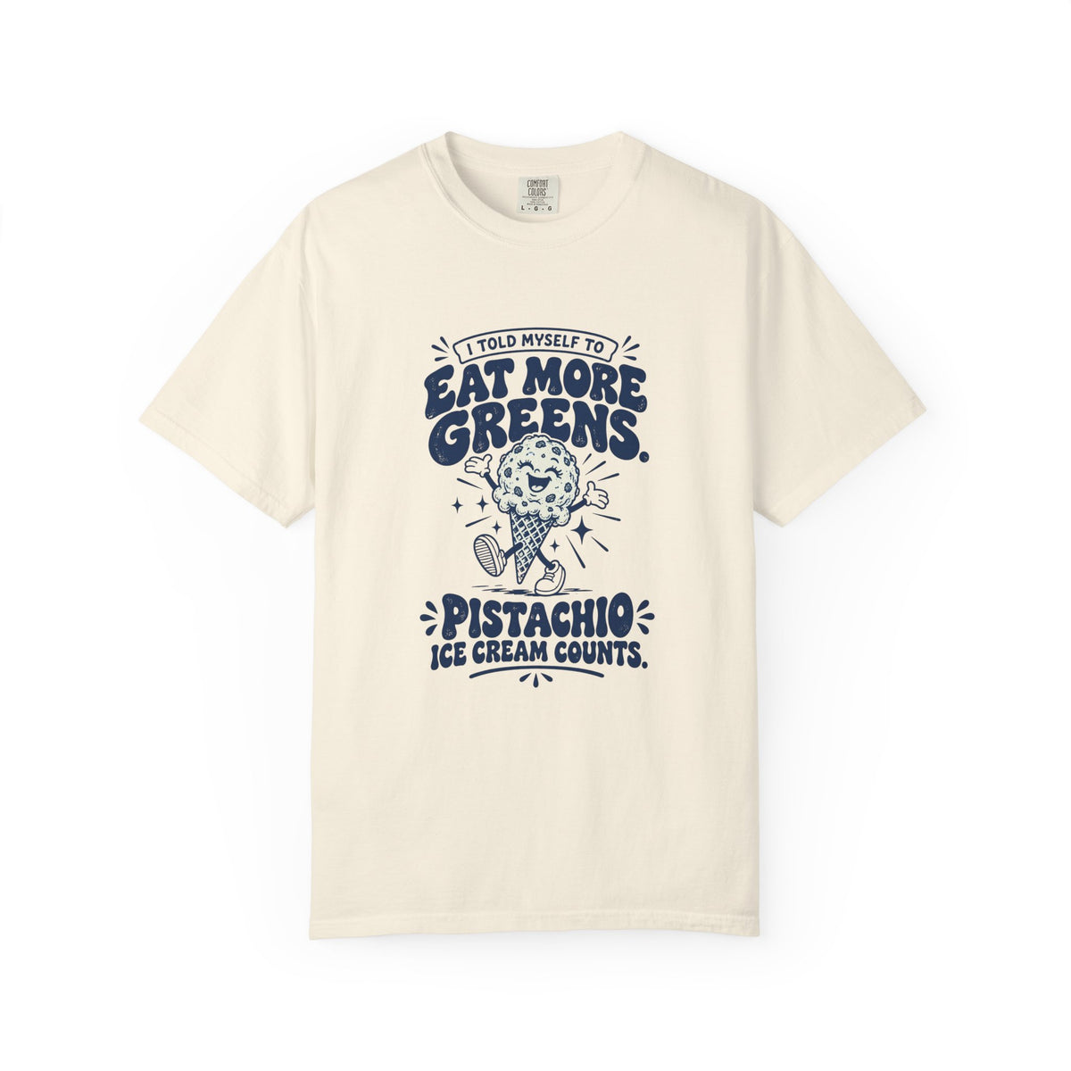 More Greens – Funny Food & Coffee T-Shirt – Ivory – Bad Advice Club product mockup