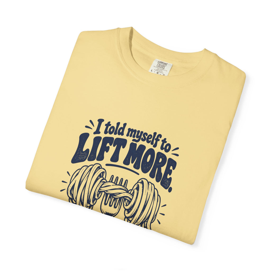 Lift More – Funny Gym & Fitness T-Shirt – Bad Advice Club product mockup