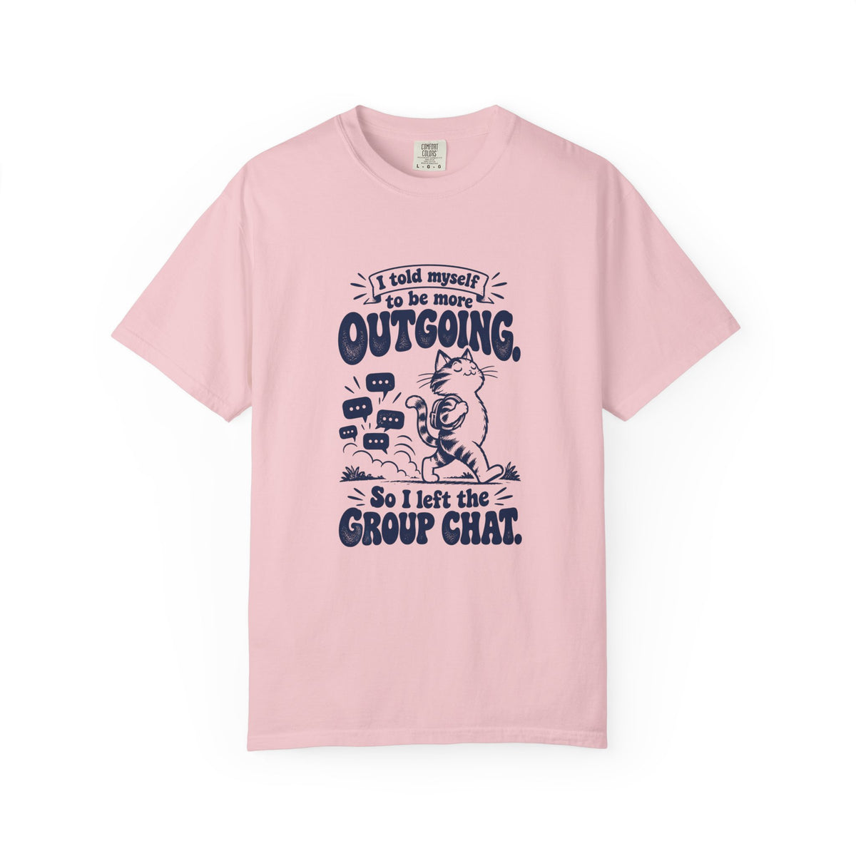More Outgoing – Funny Social Battery T-Shirt – Blossom – Bad Advice Club product mockup