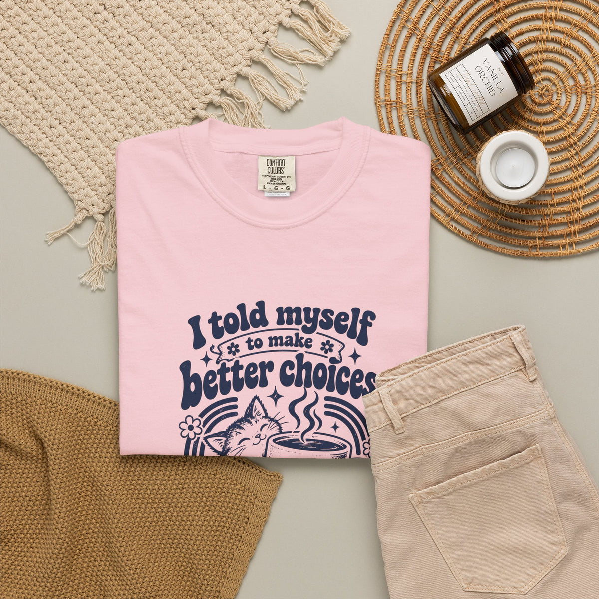 Better Choices – Funny Food & Coffee T-Shirt – Bad Advice Club product mockup