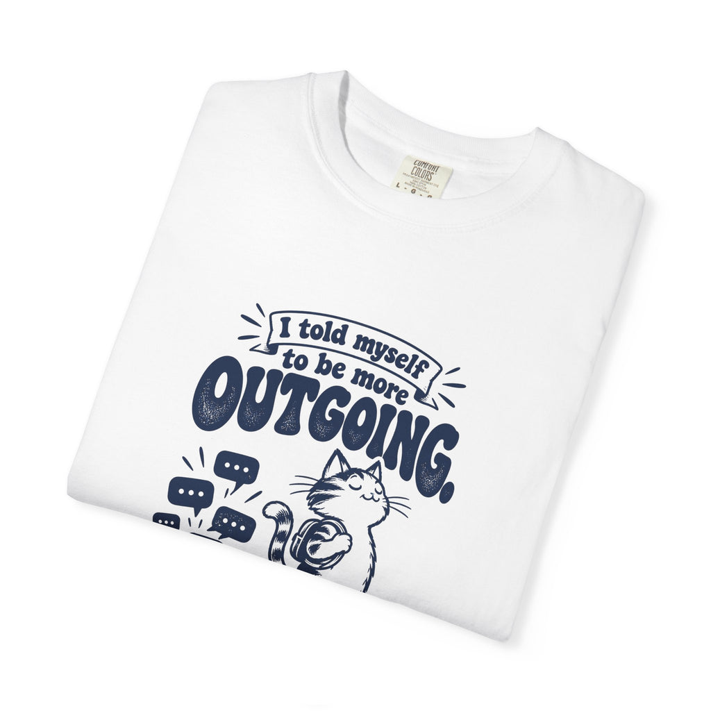More Outgoing – Funny Social Battery T-Shirt – Bad Advice Club product mockup