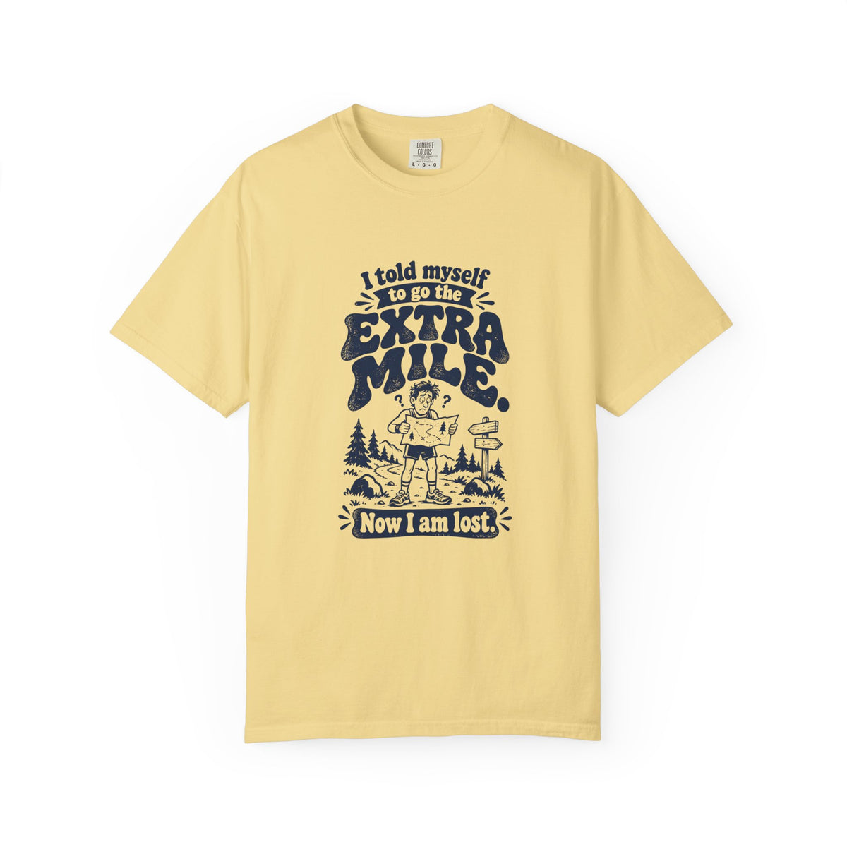 Extra Mile – Funny Running T-Shirt – Butter – Bad Advice Club product mockup