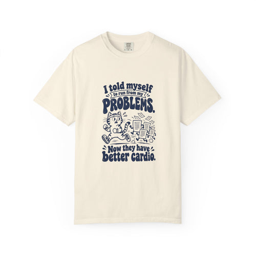 Better Cardio – Funny Running T-Shirt – Ivory – Bad Advice Club product mockup