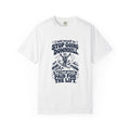 Going Downhill – Funny Ski & Snow T-Shirt – White – Bad Advice Club product mockup