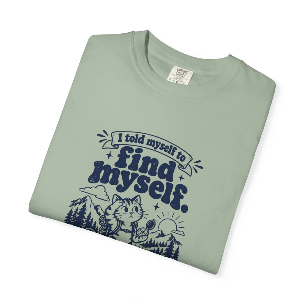 Find Myself – Funny Outdoor Escapes T-Shirt – Bad Advice Club product mockup