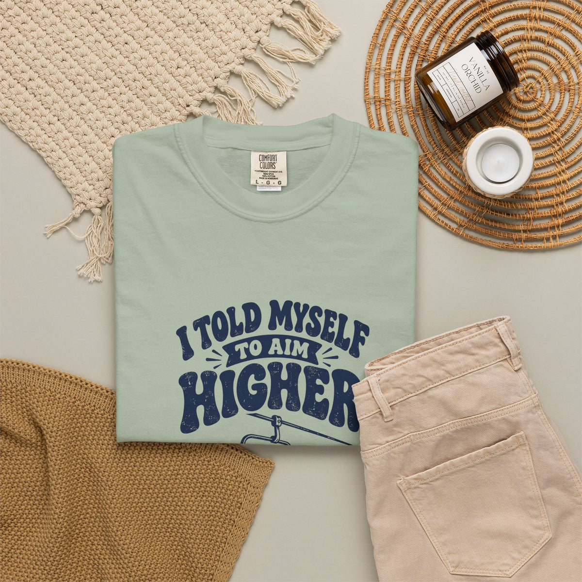 Aim Higher – Funny Ski T-Shirt – Bad Advice Club product mockup