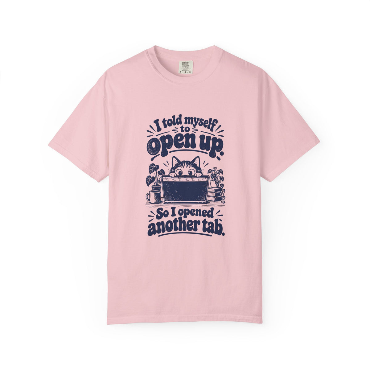 Open Up – Funny Social Battery T-Shirt – Blossom – Bad Advice Club product mockup