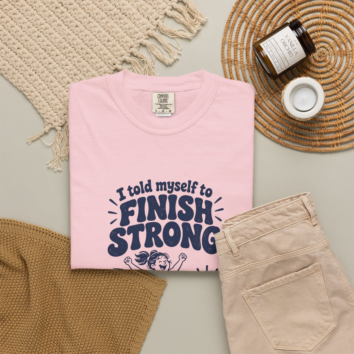 Finish Strong – Funny Running T-Shirt – Bad Advice Club product mockup