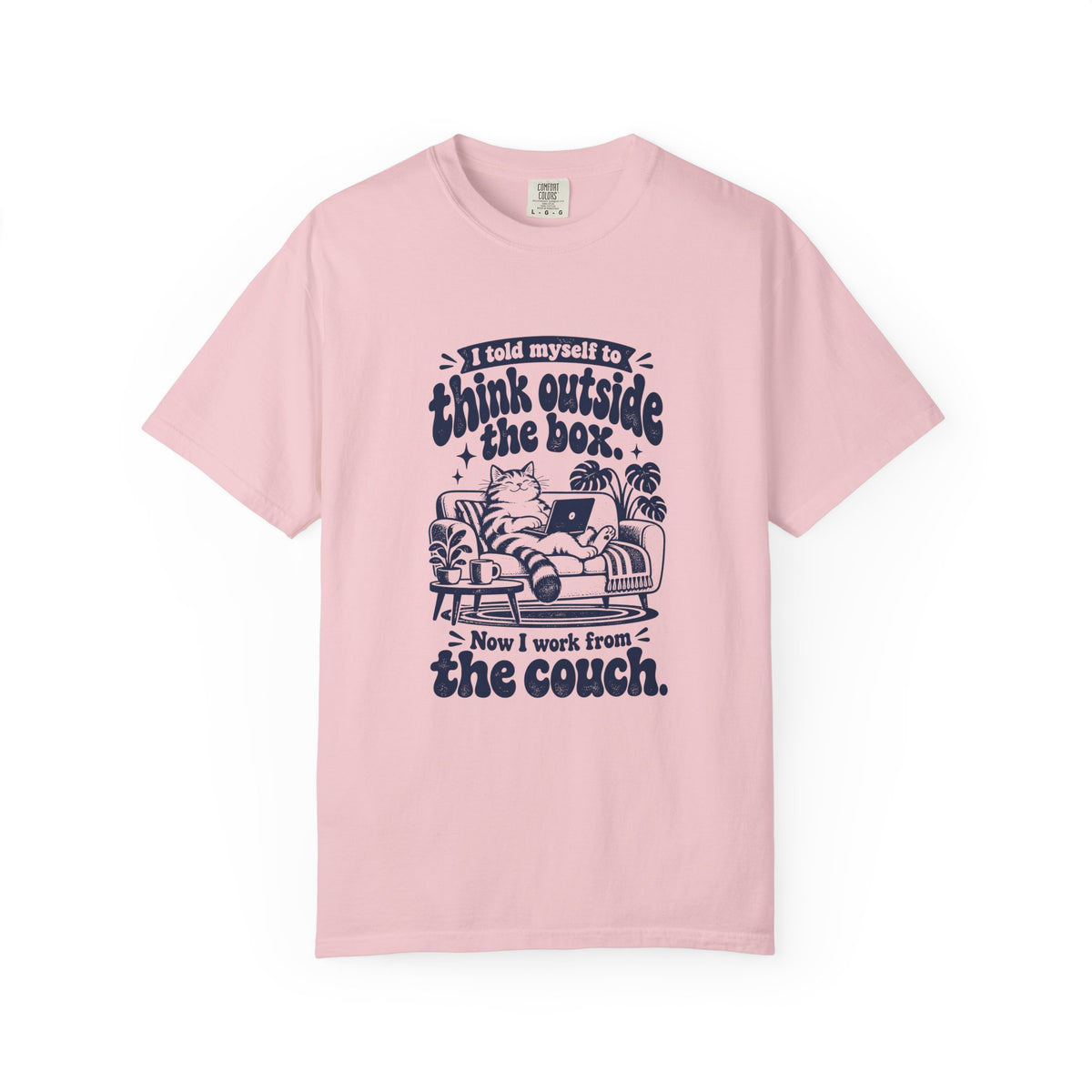 Outside the Box – Funny Work & Procrastination T-Shirt – Blossom – Bad Advice Club product mockup