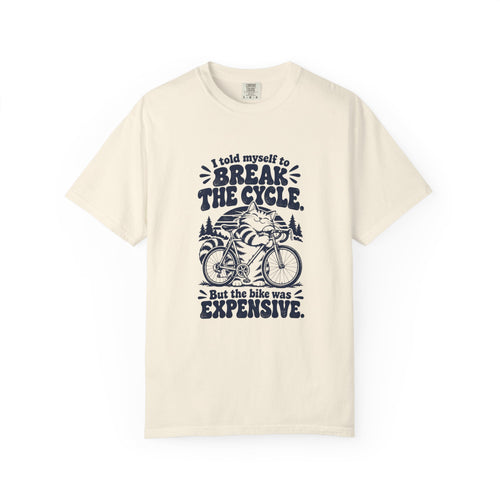 Break the Cycle – Funny Cycling T-Shirt – Ivory – Bad Advice Club product mockup