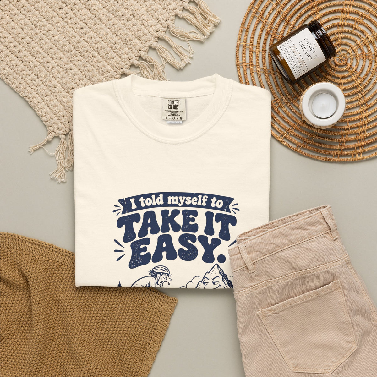 Take It Easy – Funny Cycling T-Shirt – Bad Advice Club product mockup