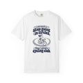 Going in Circles – Funny Cycling T-Shirt – White – Bad Advice Club product mockup
