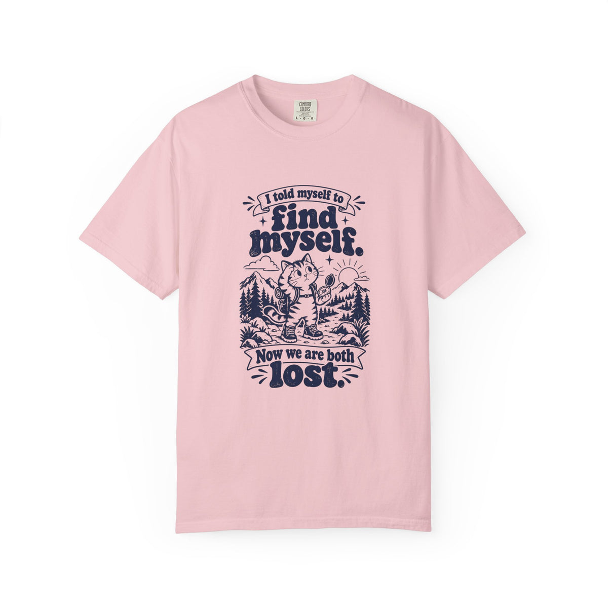 Find Myself – Funny Outdoor Escapes T-Shirt – Blossom – Bad Advice Club product mockup