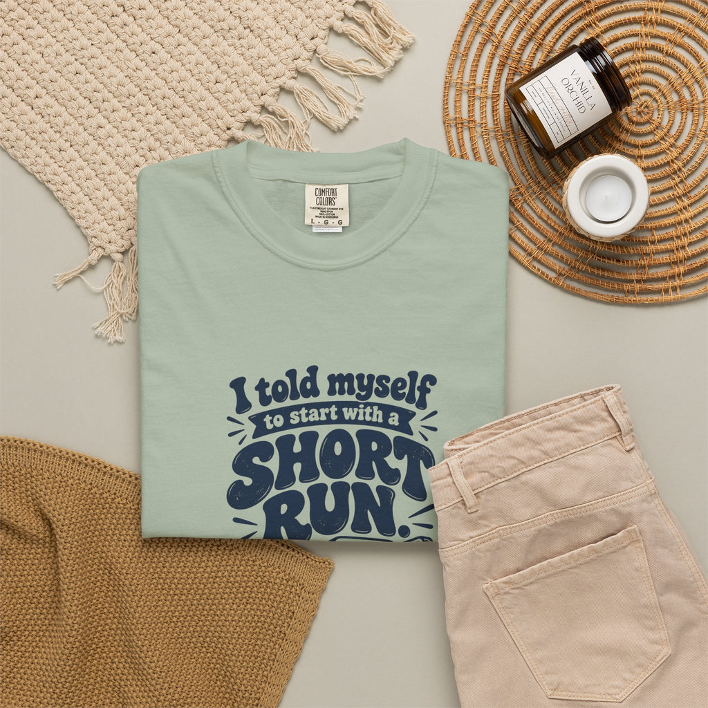 Short Run – Funny Running T-Shirt – Bad Advice Club product mockup