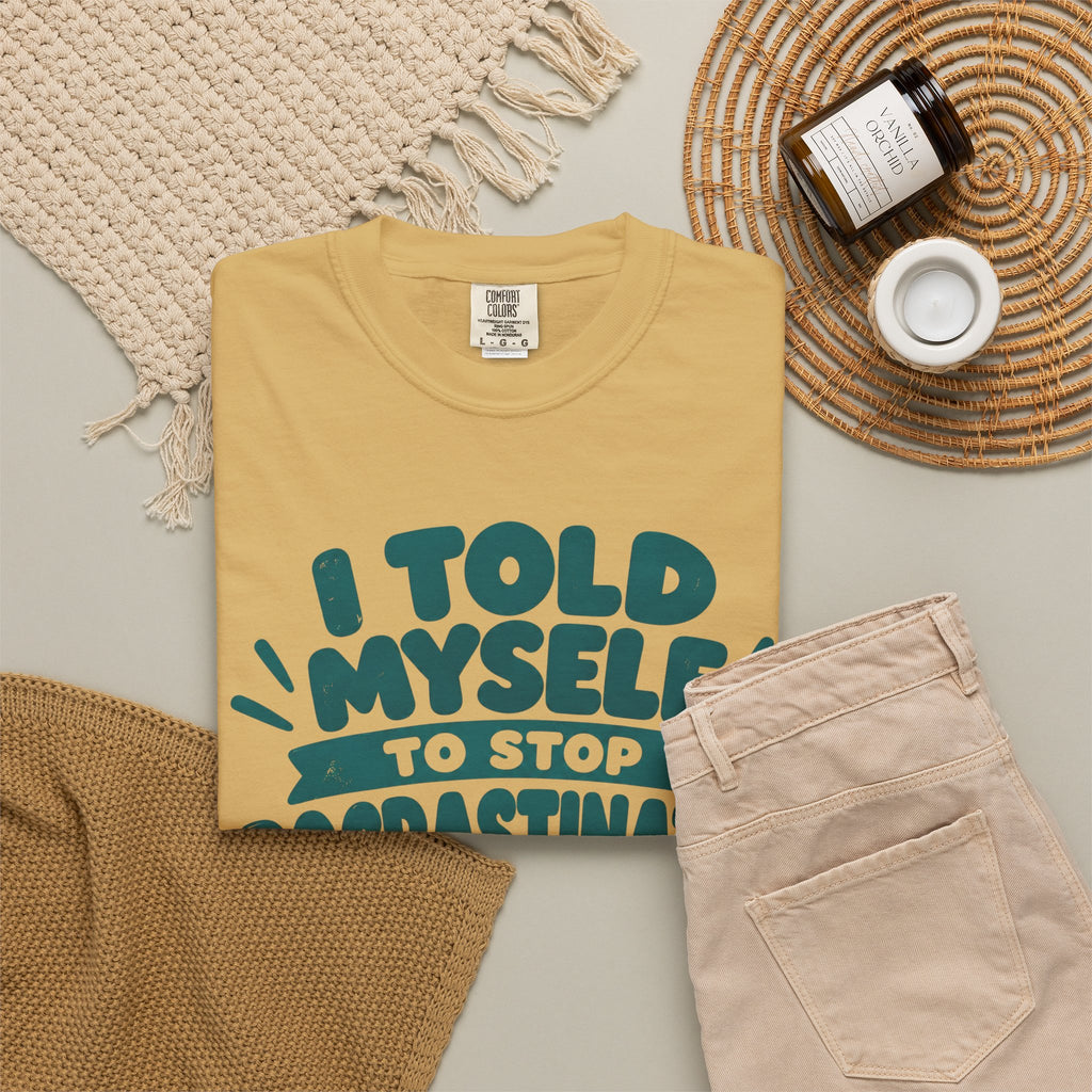 Funny Procrastination Cat T-Shirt – “I’ll Deal with That Idiot Tomorrow”