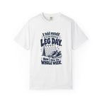 Leg Day – Funny Gym & Fitness T-Shirt – White – Bad Advice Club product mockup