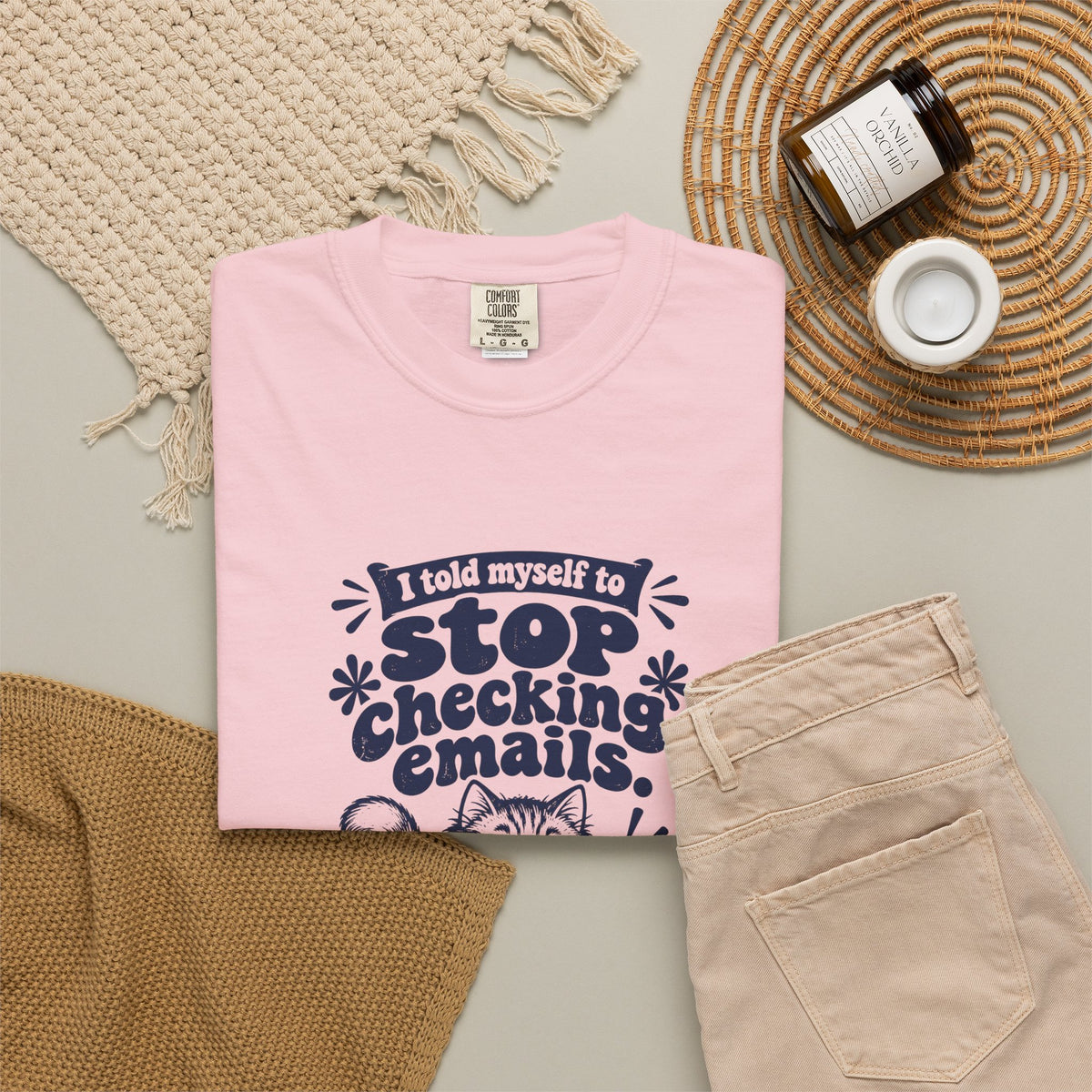 Stop Checking Emails – Funny Work & Procrastination T-Shirt – Bad Advice Club product mockup