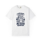 Pack Light – Funny Outdoor Escapes T-Shirt – White – Bad Advice Club product mockup