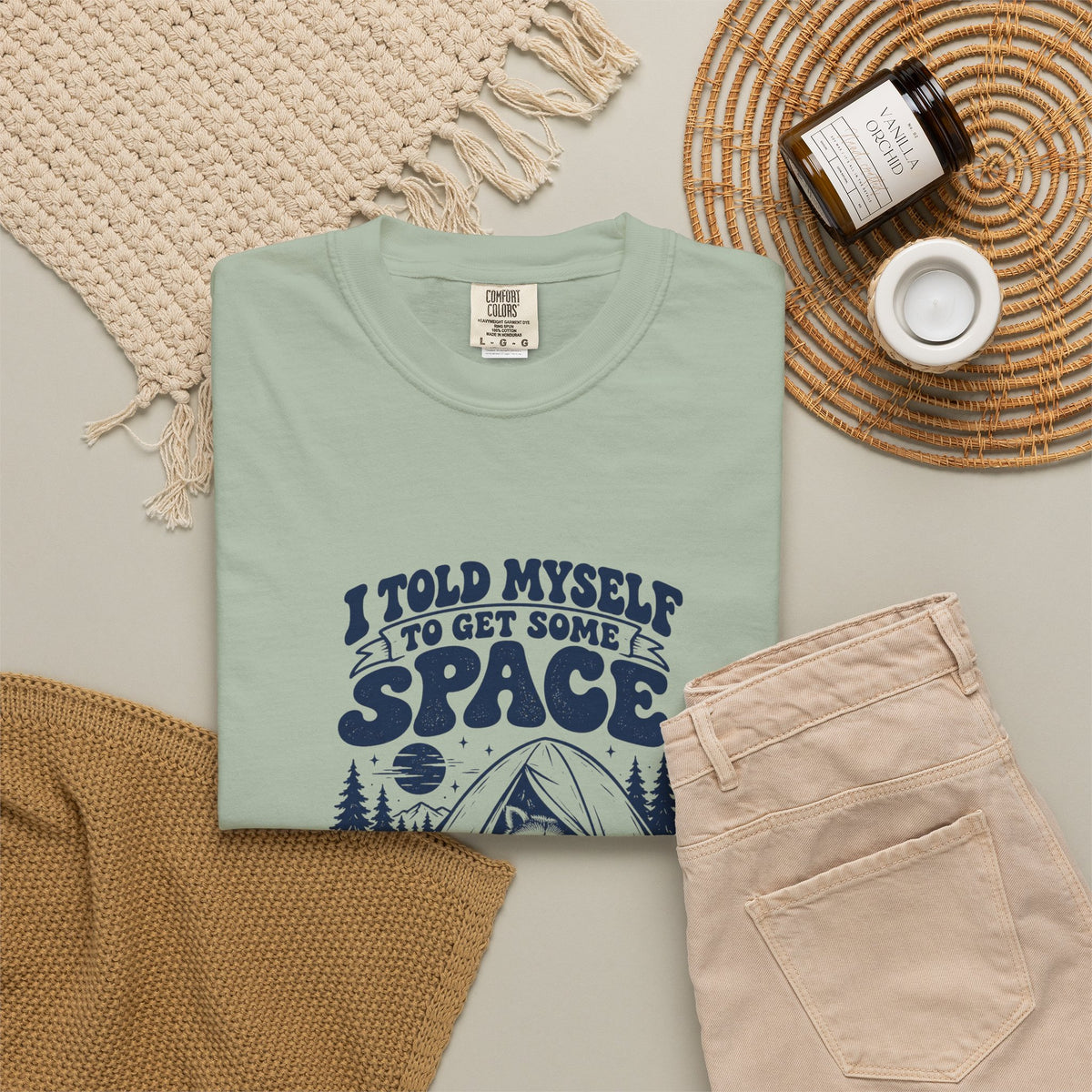 Get Some Space – Funny Outdoor Escapes T-Shirt – Bad Advice Club product mockup