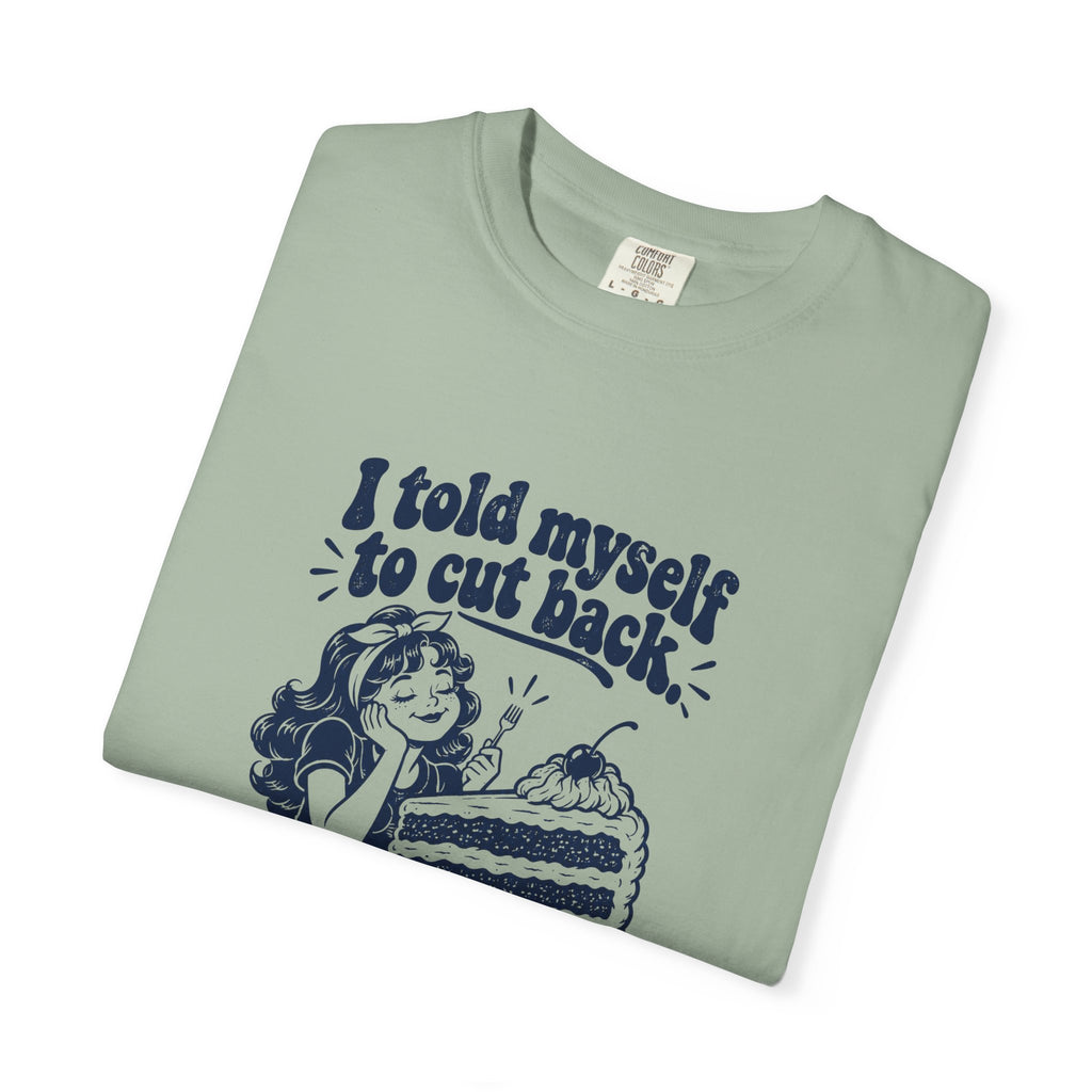 Cut Back – Funny Food & Coffee T-Shirt – Bad Advice Club product mockup