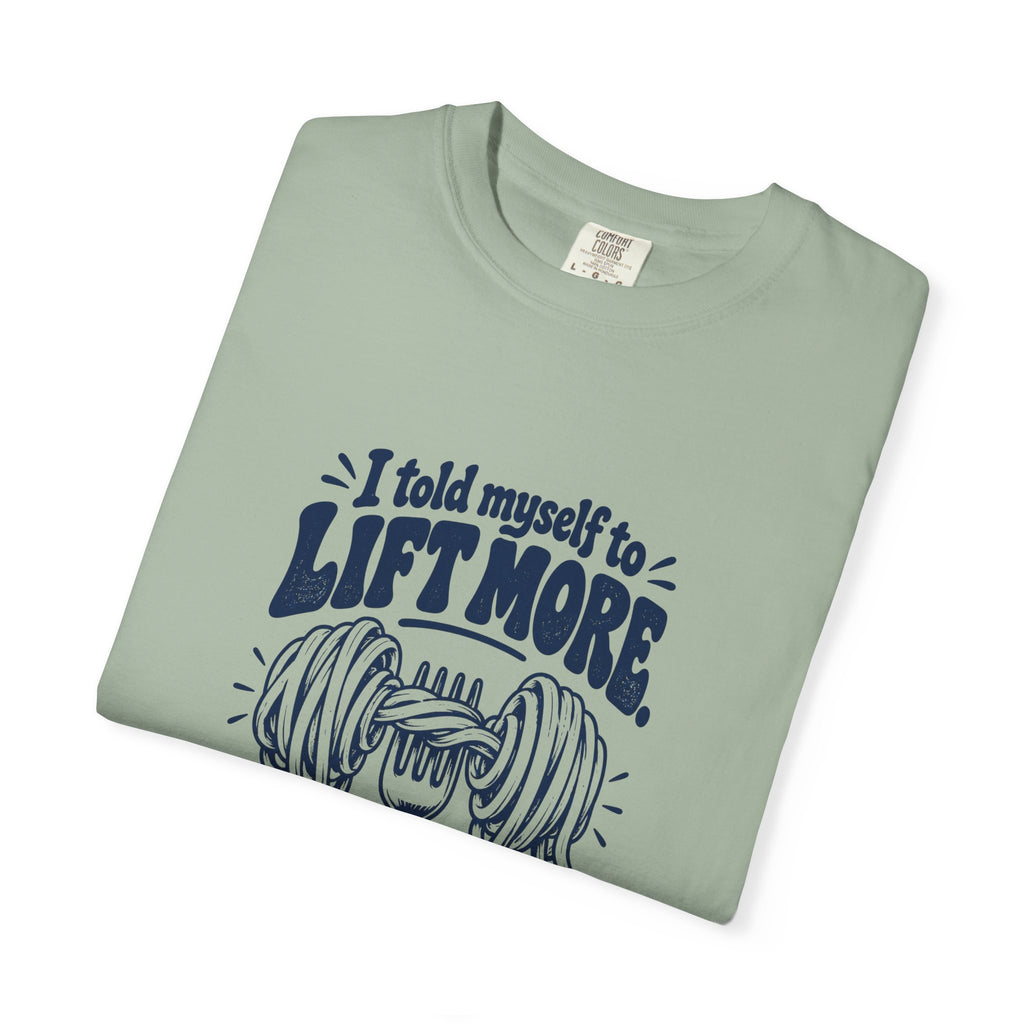 Lift More – Funny Gym & Fitness T-Shirt – Bad Advice Club product mockup