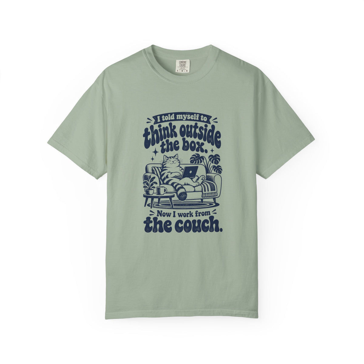 Outside the Box – Funny Work & Procrastination T-Shirt – Bay – Bad Advice Club product mockup