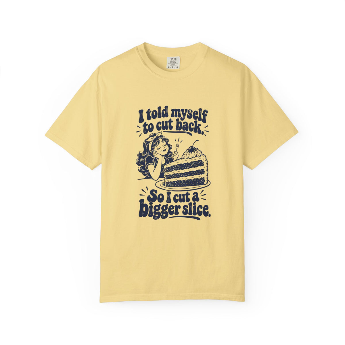 Cut Back – Funny Food & Coffee T-Shirt – Butter – Bad Advice Club product mockup