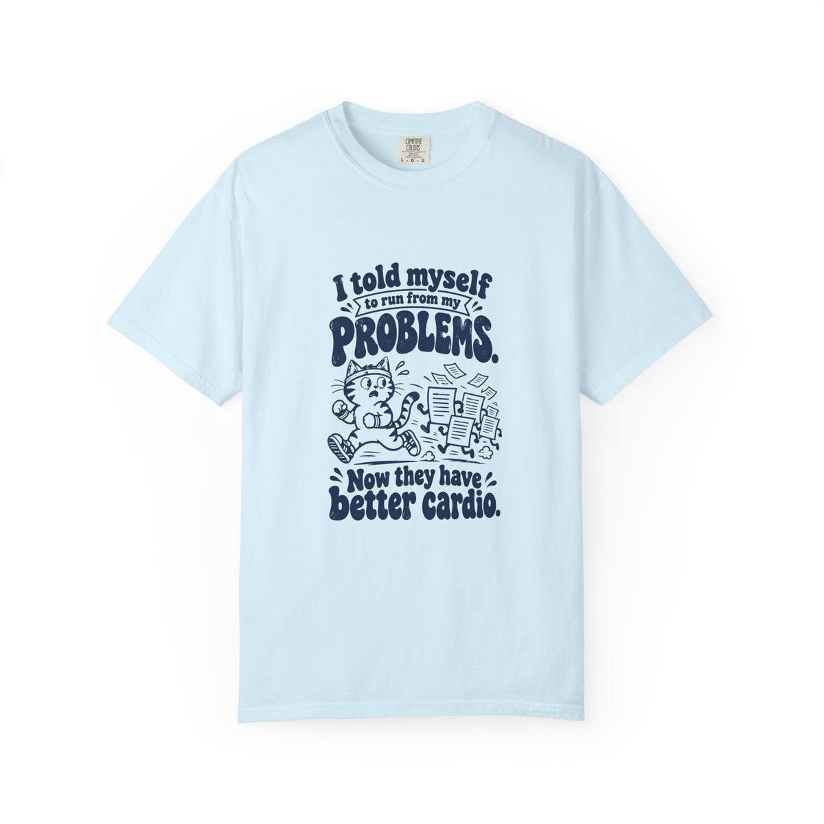 Better Cardio – Funny Running T-Shirt – Chambray – Bad Advice Club product mockup
