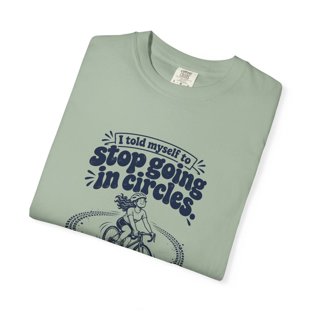 Going in Circles – Funny Cycling T-Shirt – Bad Advice Club product mockup