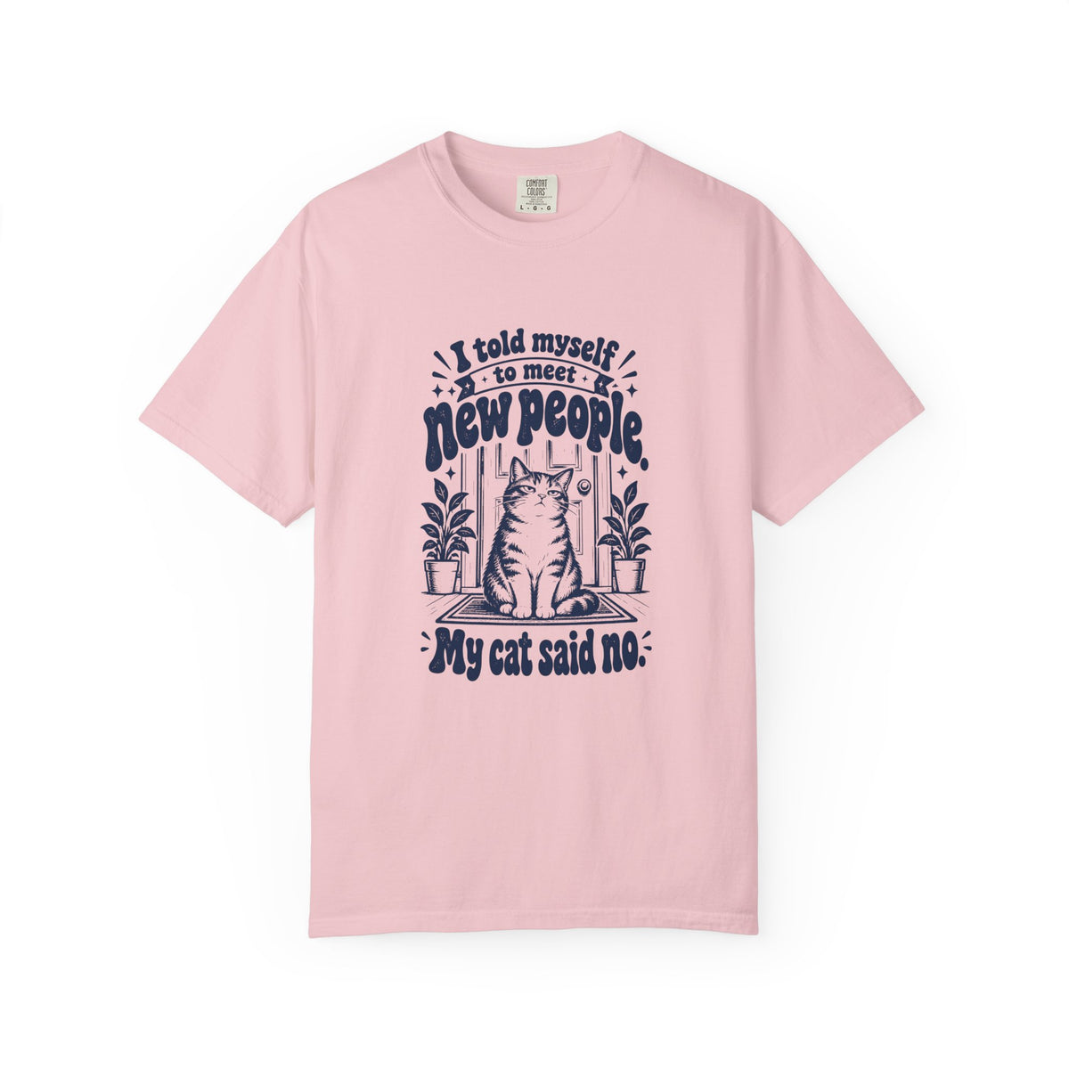 Meet New People – Funny Social Battery T-Shirt – Blossom – Bad Advice Club product mockup
