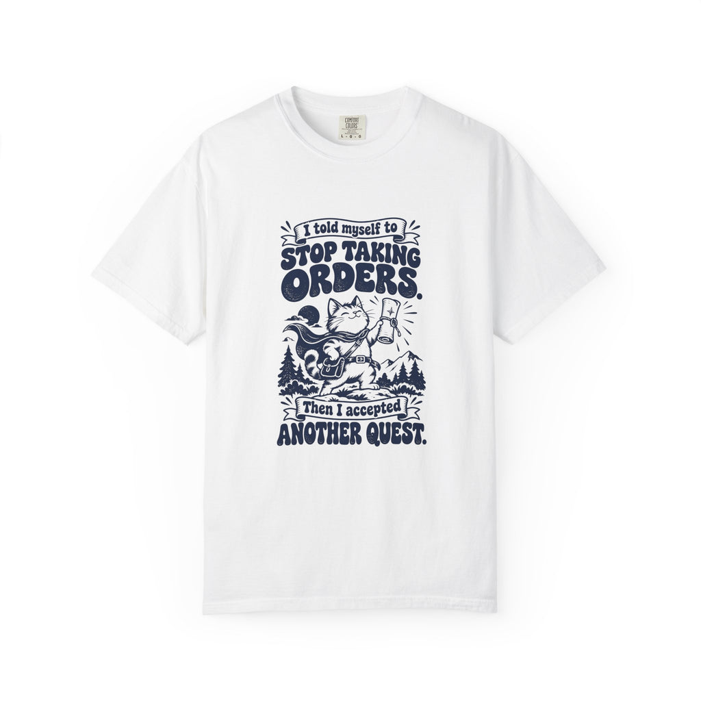 Taking Orders – Funny Gaming T-Shirt – White – Bad Advice Club product mockup