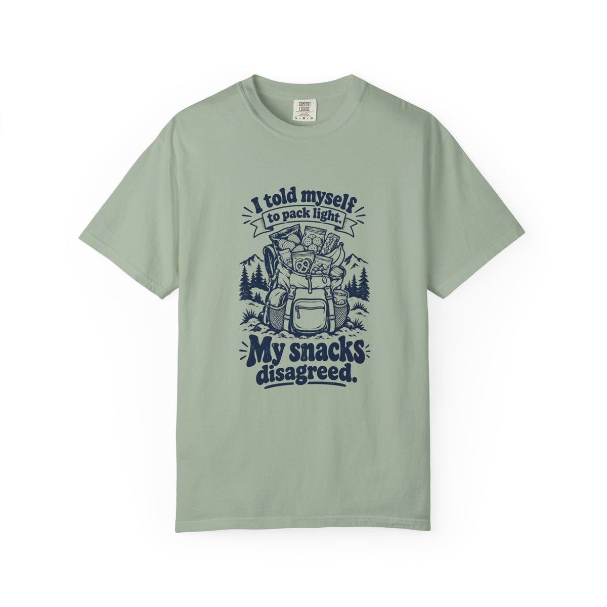 Pack Light – Funny Outdoor Escapes T-Shirt – Bay – Bad Advice Club product mockup