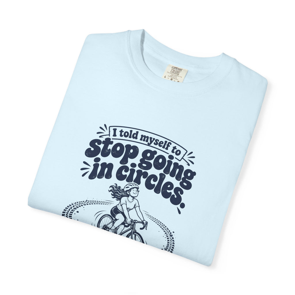 Going in Circles – Funny Cycling T-Shirt – Bad Advice Club product mockup